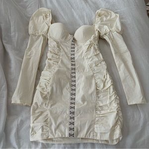 Oh Polly cream body con dress